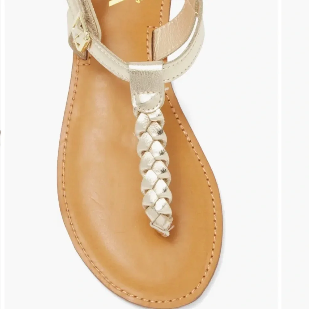 MIA Kids Annae T-Strap Soft Gold Sandals Size 3 NEW